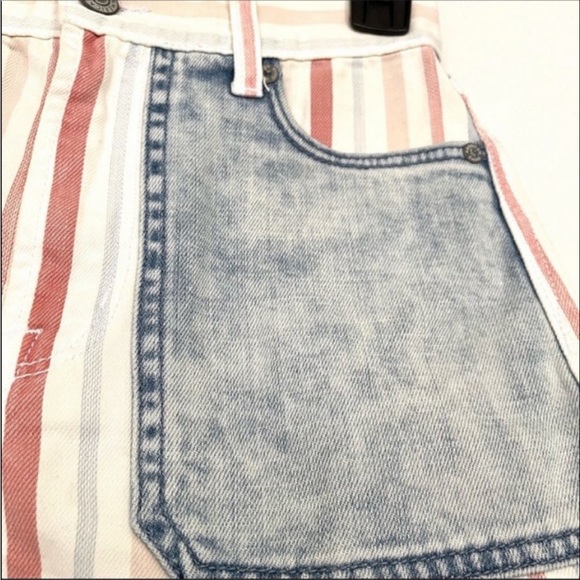 American Eagle White Striped Mom Shorts - Picture 6 of 12